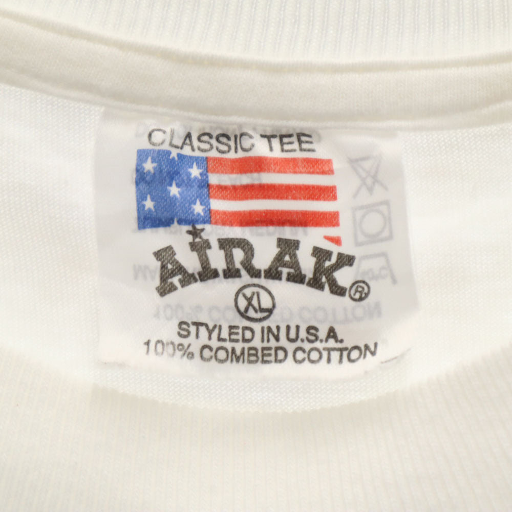 AIRAK アイラック 90s プリント 半袖 Budweiser シングルステッチ Tシャツ XL ホワイト系 バドワイザー オールド ヴィンテージ メンズ