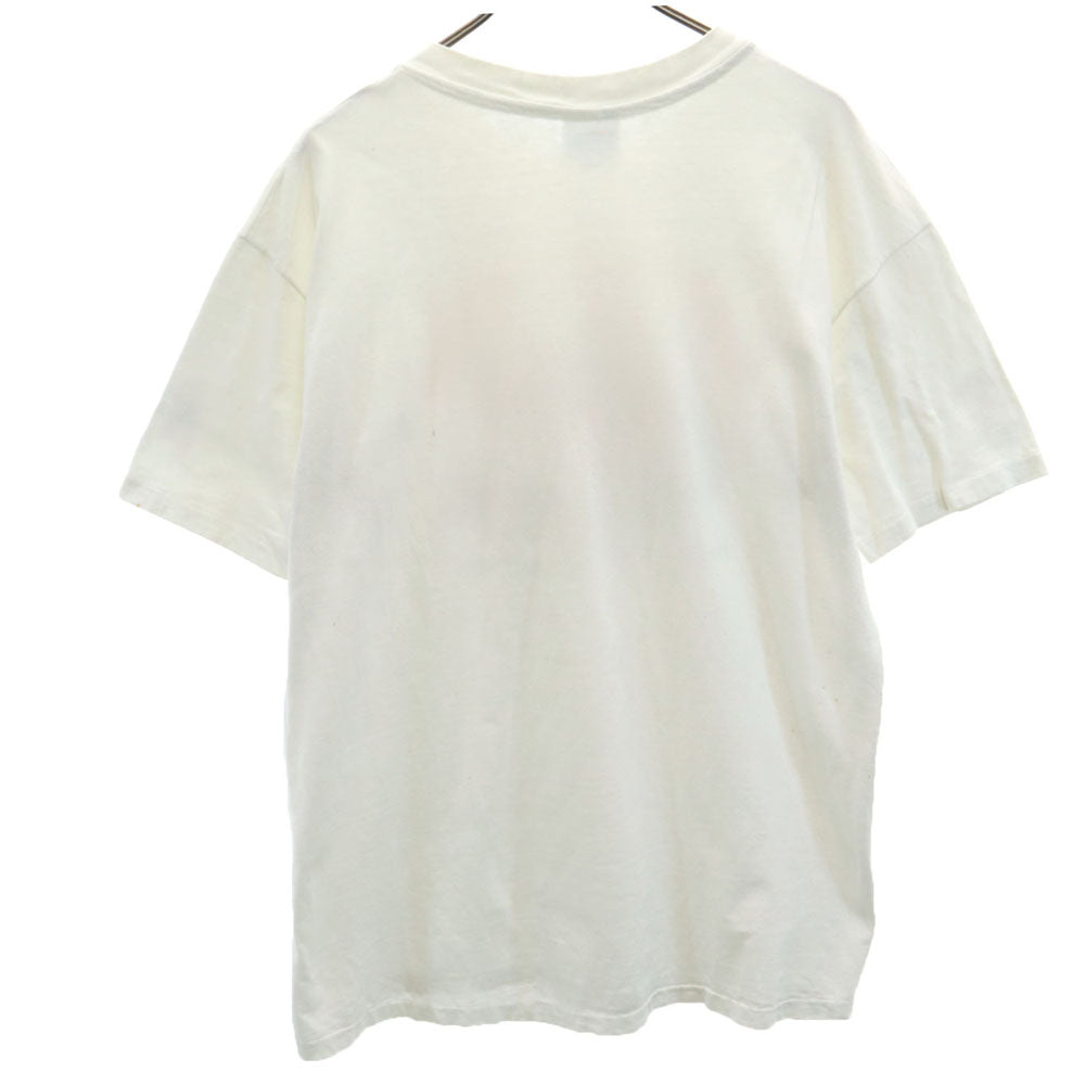 Hanes ヘインズ 80s USA製 カレッジプリント 半袖 シングルステッチ Tシャツ XL ホワイト系 オールド ヴィンテージ メンズ