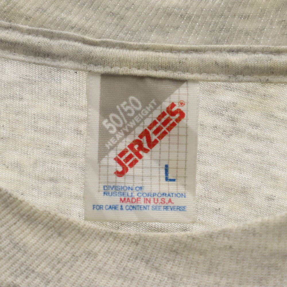 JERZEES ジャージーズ 90s USA製 半袖 シングルステッチ Tシャツ L グレー系 オールド ヴィンテージ メンズ