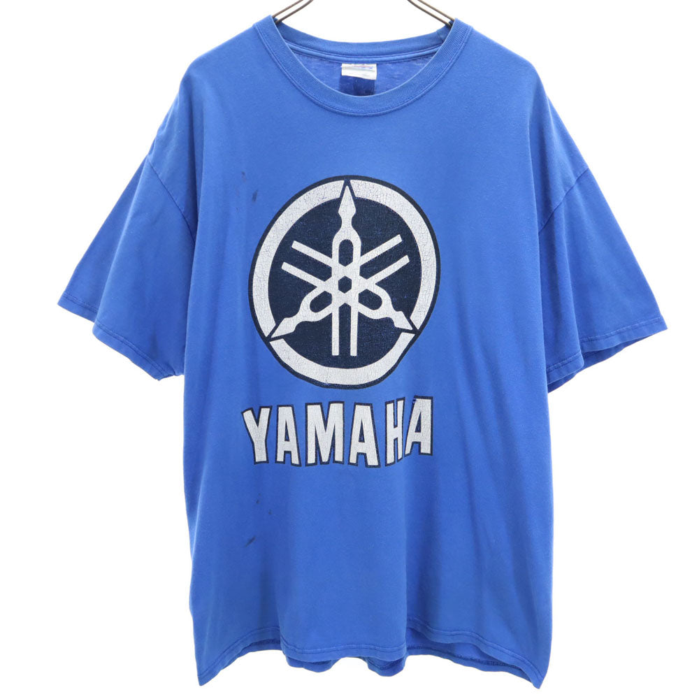 Hanes ヘインズ 90s 音叉ロゴプリント 半袖 YAMAHA Tシャツ XL ブルー系 ヤマハ オールド ヴィンテージ メンズ