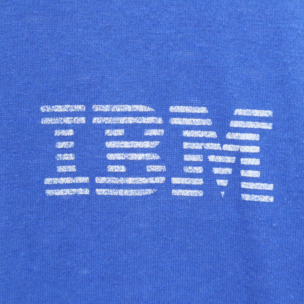 HeF-T ヘフト 90s USA製 IBM プリント 半袖 企業系 Tシャツ XL ブルー系 アイビーエム オールド ヴィンテージ メンズ
