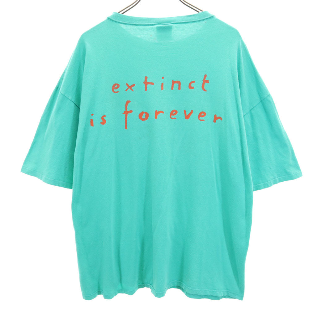 ザボディショップ 90s プリント 半袖 シングルステッチ Tシャツ M/L グリーン系 THE BODY SHOP animals tee オールド ヴィンテージ メンズ