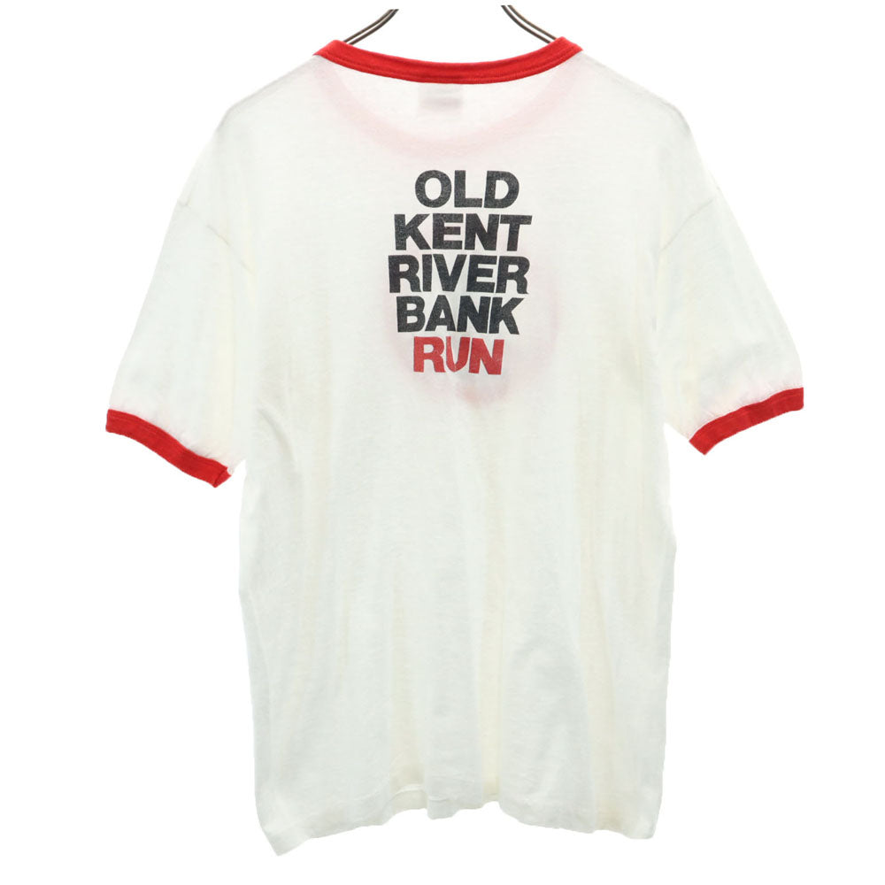 ヘインズ 70s 80s USA製 半袖 リンガー Tシャツ L ホワイト Hanes トリム オールド ヴィンテージ メンズ