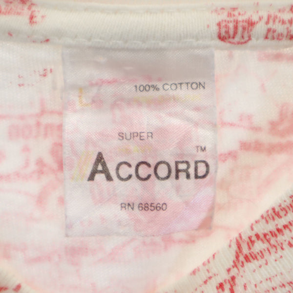 ACCORD 90s テキサスマップ 半袖 シングルステッチ Tシャツ L ホワイト 他 ACCORD TEXAS オールド ヴィンテージ メンズ