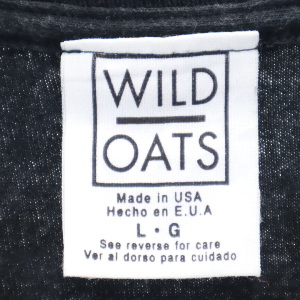 WILD OATS ワイルドオーツ 90s USA製 バックプリント 半袖 BUD ICE Tシャツ L ブラック系 シングルステッチ オールド ヴィンテージ 企業系 メンズ