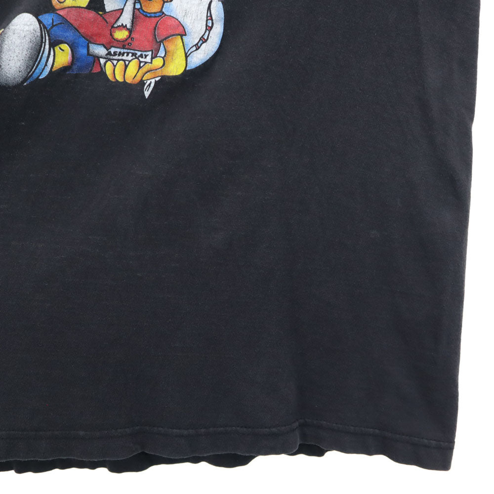 アメリカンフラッグ 90s プリント 半袖 シンプソンズ マリファナ Tシャツ L ブラック系 AMERICAN FLAG シングルステッチ オールド ヴィンテージ メンズ