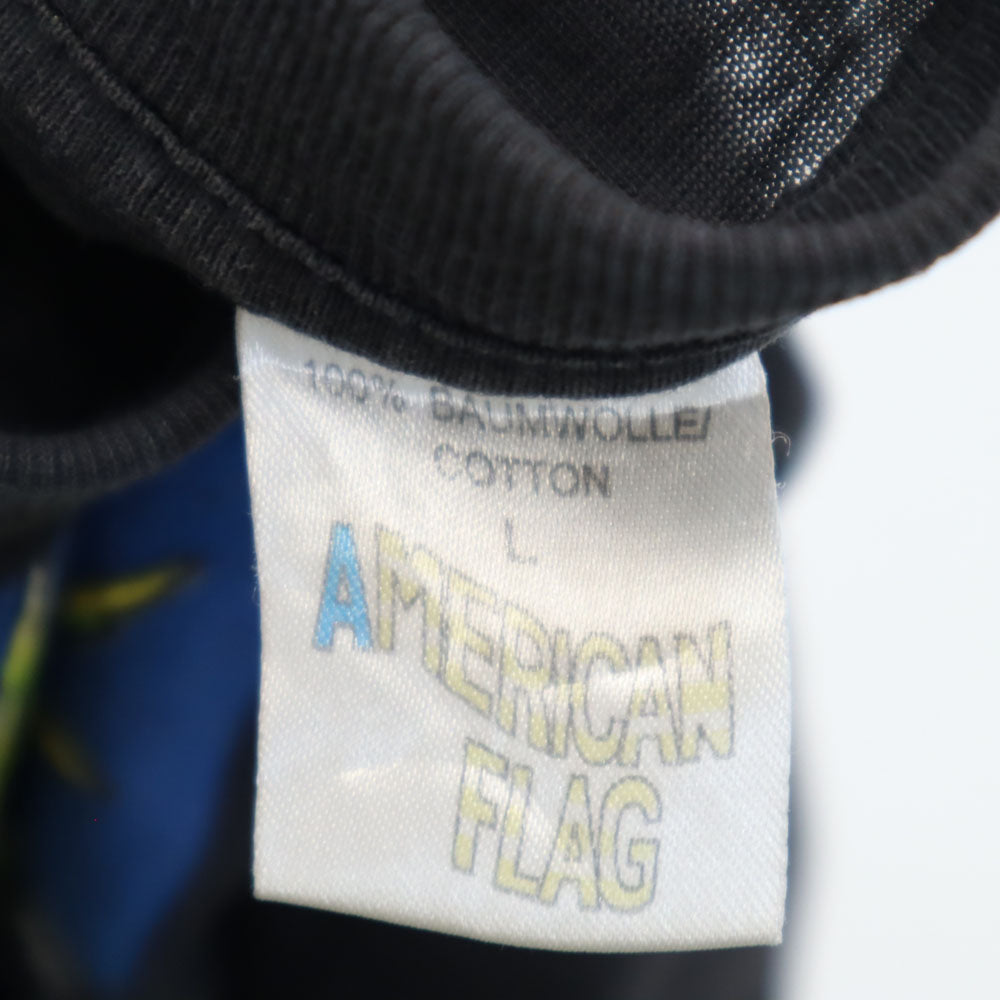 アメリカンフラッグ 90s プリント 半袖 シンプソンズ マリファナ Tシャツ L ブラック系 AMERICAN FLAG シングルステッチ オールド ヴィンテージ メンズ