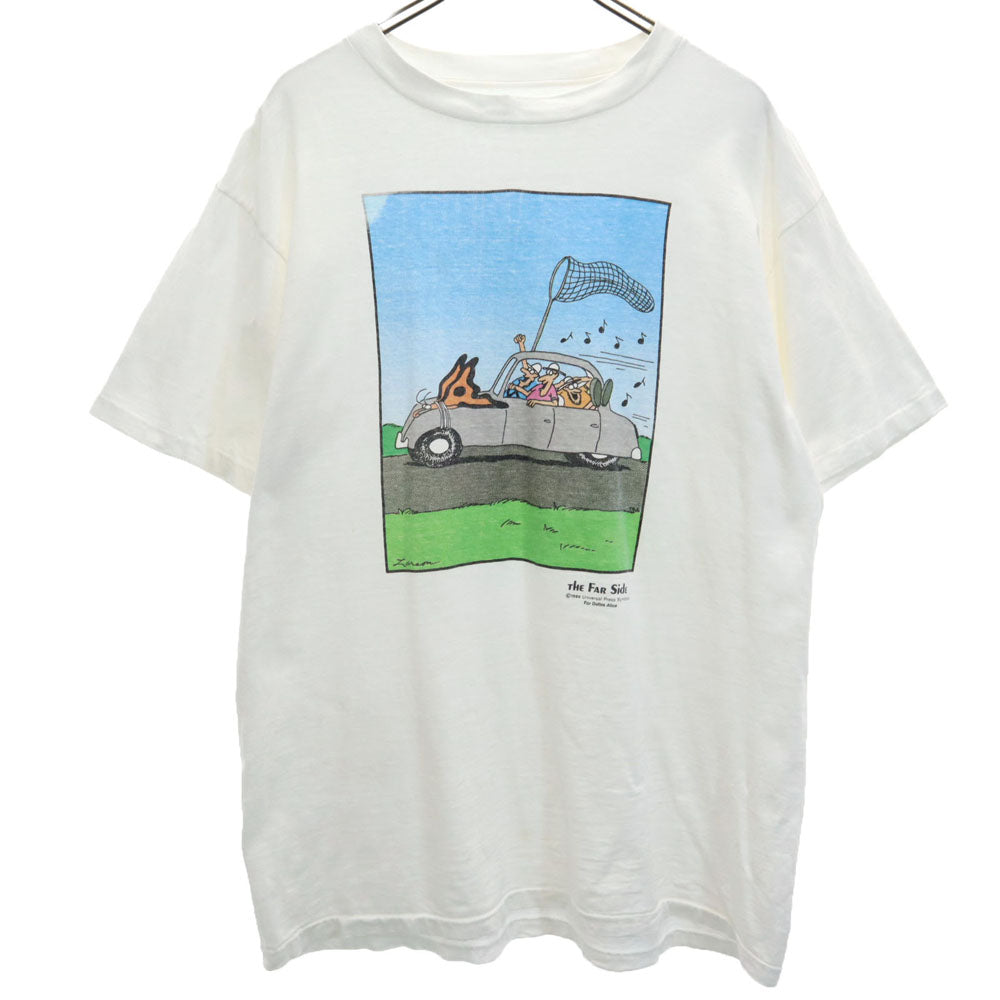 THE FAR SIDE ファーサイド 80s プリント 半袖 シングルステッチ Tシャツ ホワイト系 オールド ヴィンテージ メンズ