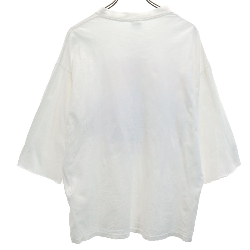 Guess ゲス 90s USA製 プリント 5分袖 シングルステッチ Tシャツ L ホワイト系 オールド ヴィンテージ メンズ