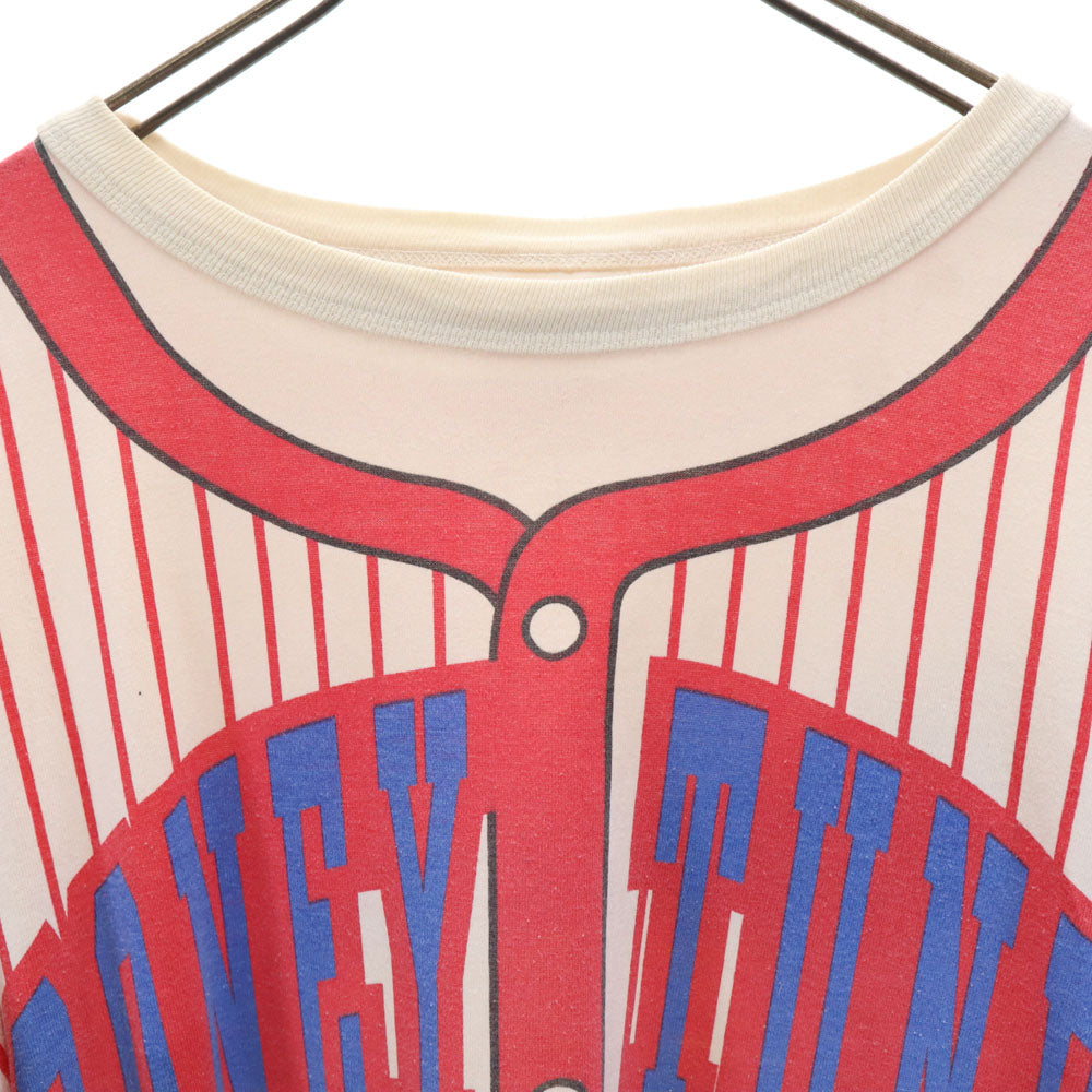 90s LOONEY TUNES ルーニーテューンズ トゥイーティー ストライプ 半袖 Tシャツ ベージュ系 シングルステッチ オールド ヴィンテージ メンズ