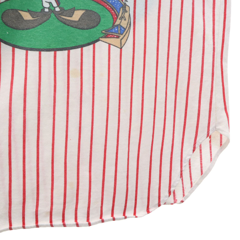 90s LOONEY TUNES ルーニーテューンズ トゥイーティー ストライプ 半袖 Tシャツ ベージュ系 シングルステッチ オールド ヴィンテージ メンズ