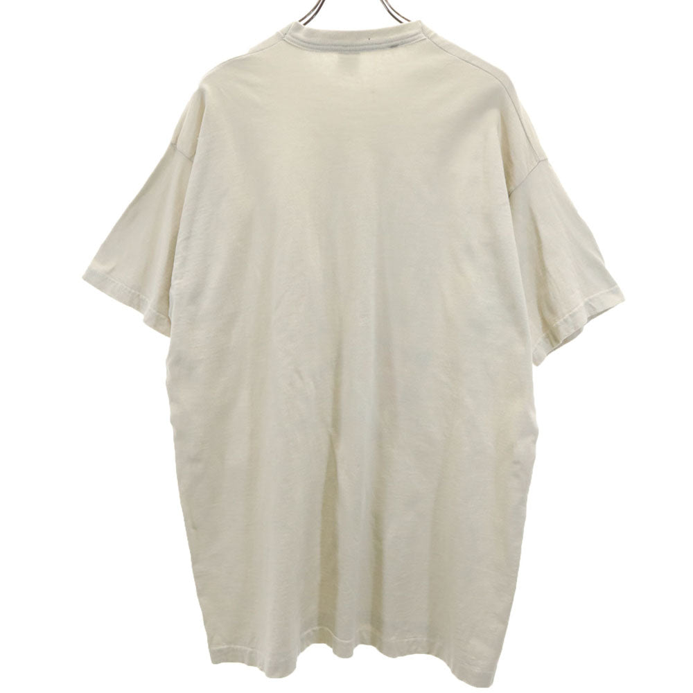 FRUIT OF THE LOOM フルーツオブザルーム 90s USA製 メッセージプリント 半袖 Tシャツ XXL ベージュ系 ビッグサイズ オールド ヴィンテージ メンズ