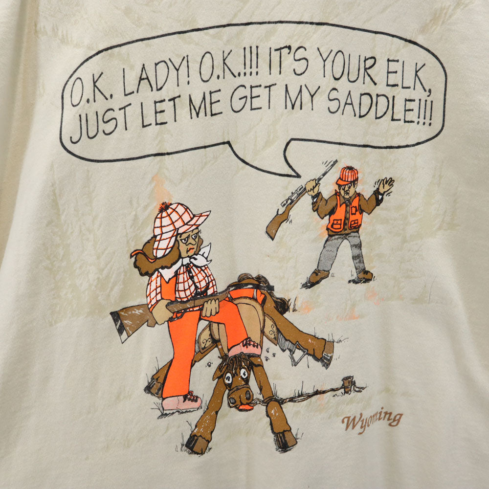 FRUIT OF THE LOOM フルーツオブザルーム 90s USA製 メッセージプリント 半袖 Tシャツ XXL ベージュ系 ビッグサイズ オールド ヴィンテージ メンズ