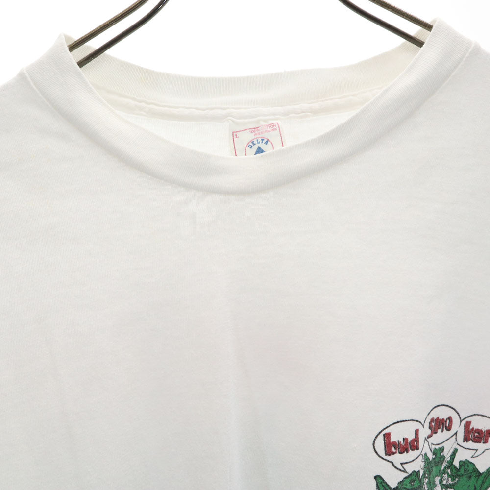 DELTA デルタ 90s USA製 バックプリント カエル 半袖 パロディー Tシャツ L ホワイト系 オールド ヴィンテージ メンズ