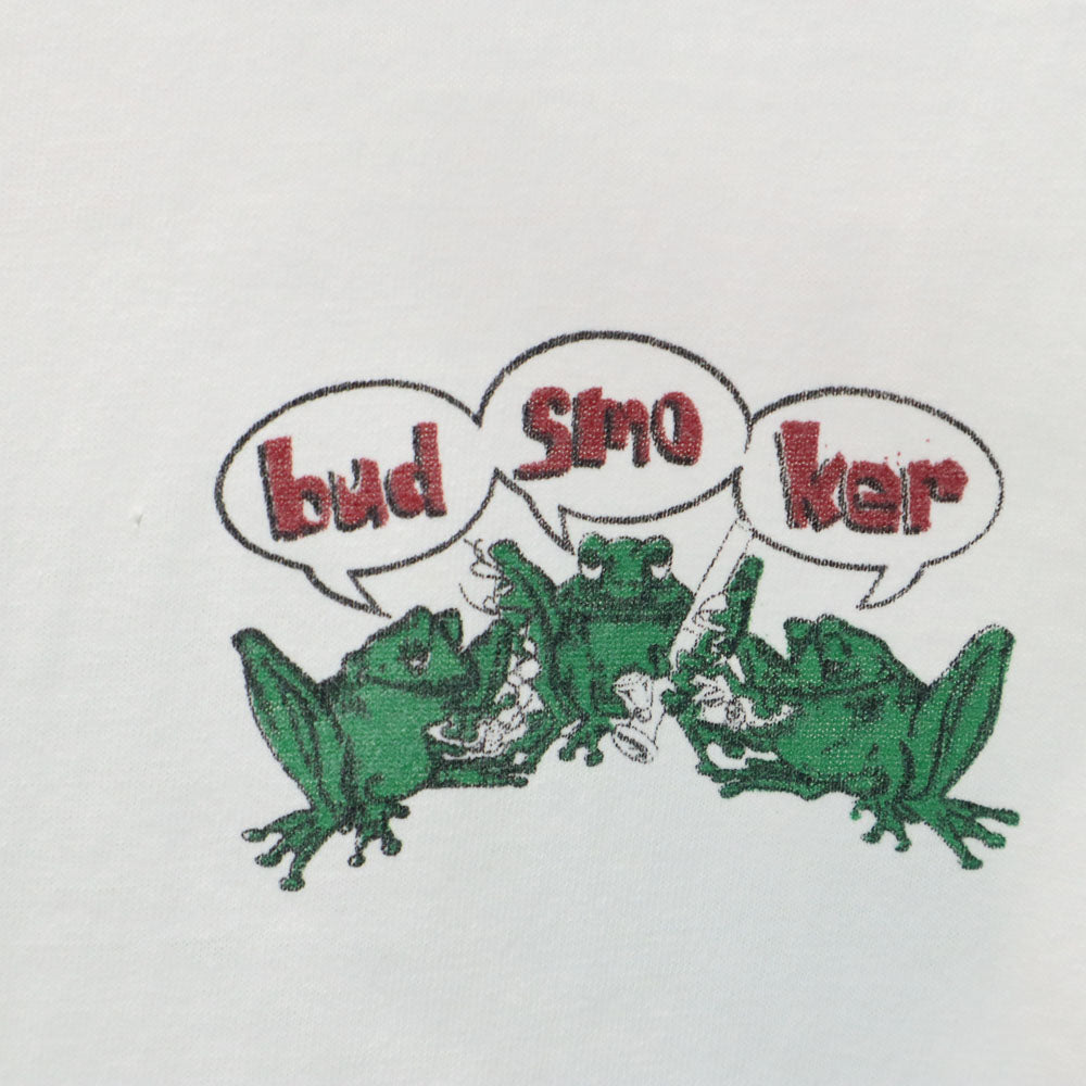 DELTA デルタ 90s USA製 バックプリント カエル 半袖 パロディー Tシャツ L ホワイト系 オールド ヴィンテージ メンズ