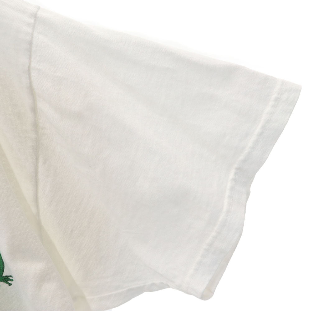 デルタ 90s USA製 バックプリント カエル 半袖 パロディー Tシャツ L ホワイト系 DELTA オールド ヴィンテージ メンズ