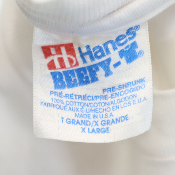 ヘインズ 90s 灯台プリント 半袖 シングルステッチ Tシャツ XL ホワイト系 Hanes オールド ヴィンテージ メンズ