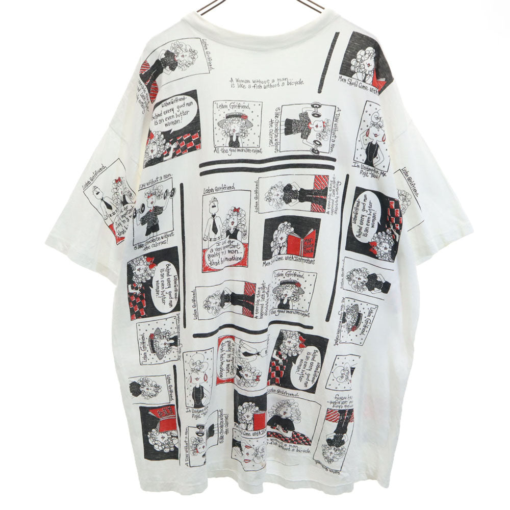 90s 総柄 半袖 Tシャツ XXXXL ホワイト系 ビッグサイズ オールド ヴィンテージ メンズ