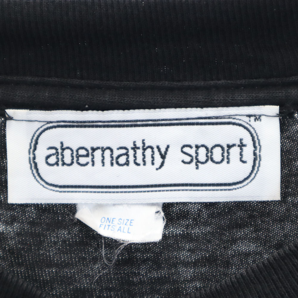 abernathy sport 90s USA製 花 プリント 半袖 シングルステッチ Tシャツ ONESIZE ブラック系 オールド ヴィンテージ メンズ