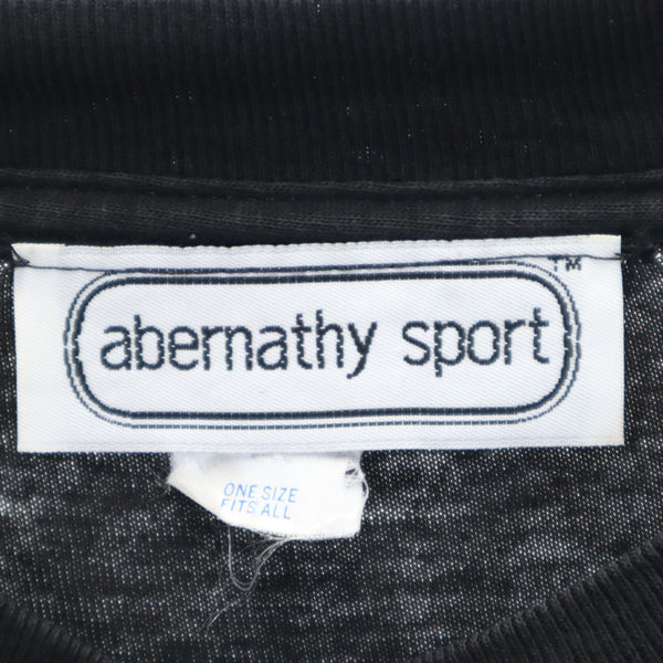 abernathy sport 90s USA製 花 プリント 半袖 シングルステッチ Tシャツ ONESIZE ブラック系 abernathy sport オールド ヴィンテージ メンズ