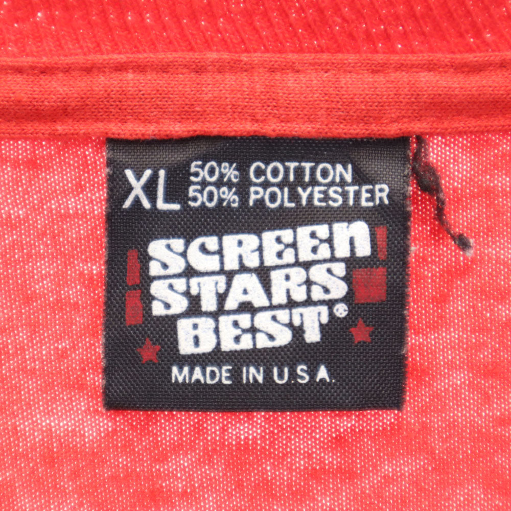 SCREEN STARS スクリーンスターズ 90s USA製 プリント 半袖 シングルステッチ Tシャツ XL レッド系 オールド ヴィンテージ メンズ