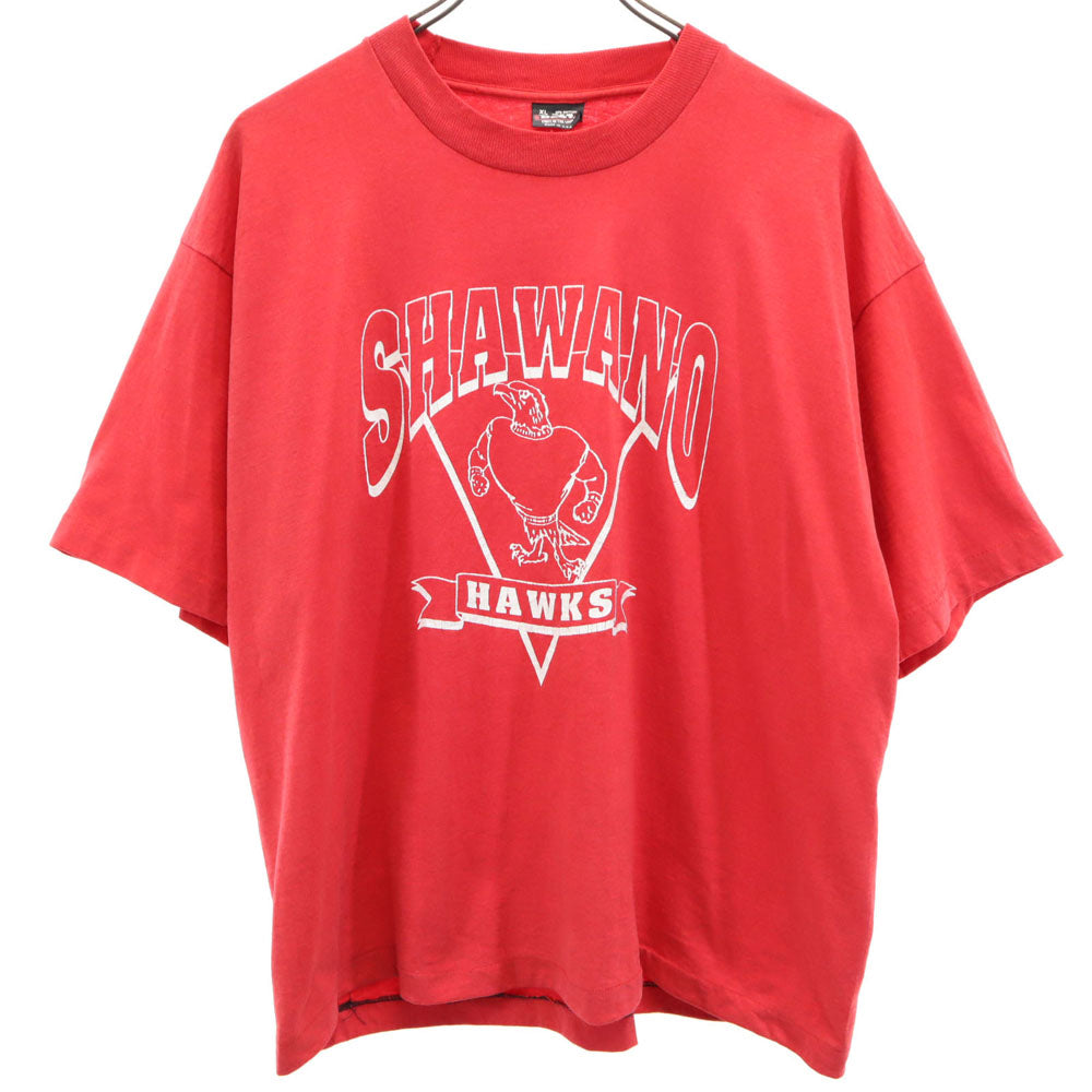 スクリーンスターズ 90s USA製 プリント 半袖 シングルステッチ Tシャツ XL レッド系 SCREEN STARS オールド ヴィンテージ メンズ