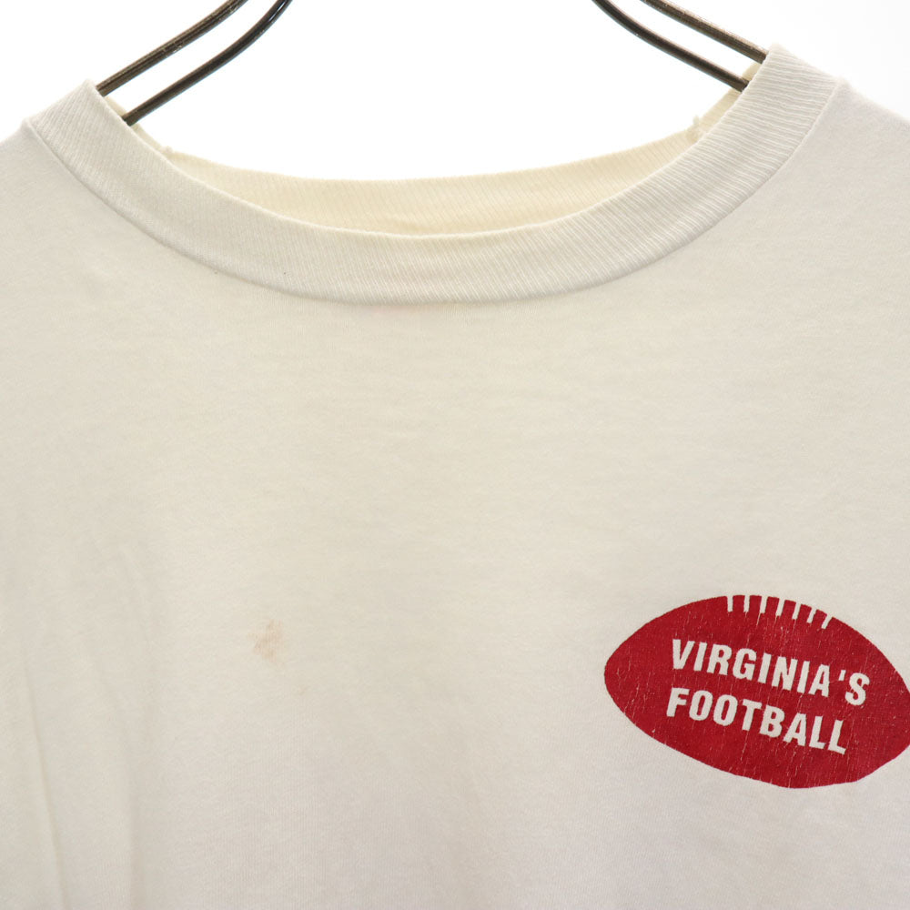 FRUIT OF THE LOOM フルーツオブザルーム 90s USA製 バックプリント 半袖 シングルステッチ Tシャツ XL アイボリー系 アメリカンフットボール バージニア オールド ヴィンテージ メンズ