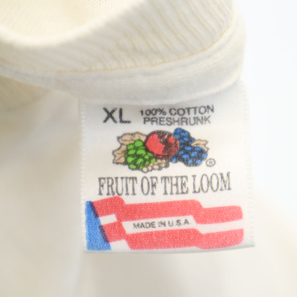 FRUIT OF THE LOOM フルーツオブザルーム 90s USA製 バックプリント 半袖 シングルステッチ Tシャツ XL アイボリー系 アメリカンフットボール バージニア オールド ヴィンテージ メンズ