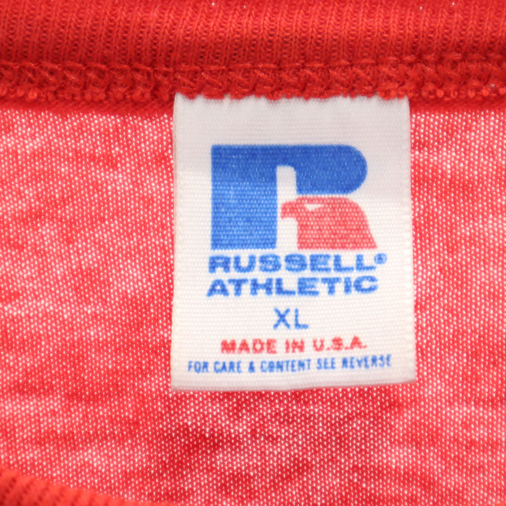 RUSSELL ATHLETIC ラッセルアスレチック 90s USA製 半袖 シングルステッチ Tシャツ XL レッド オールド ヴィンテージ メンズ