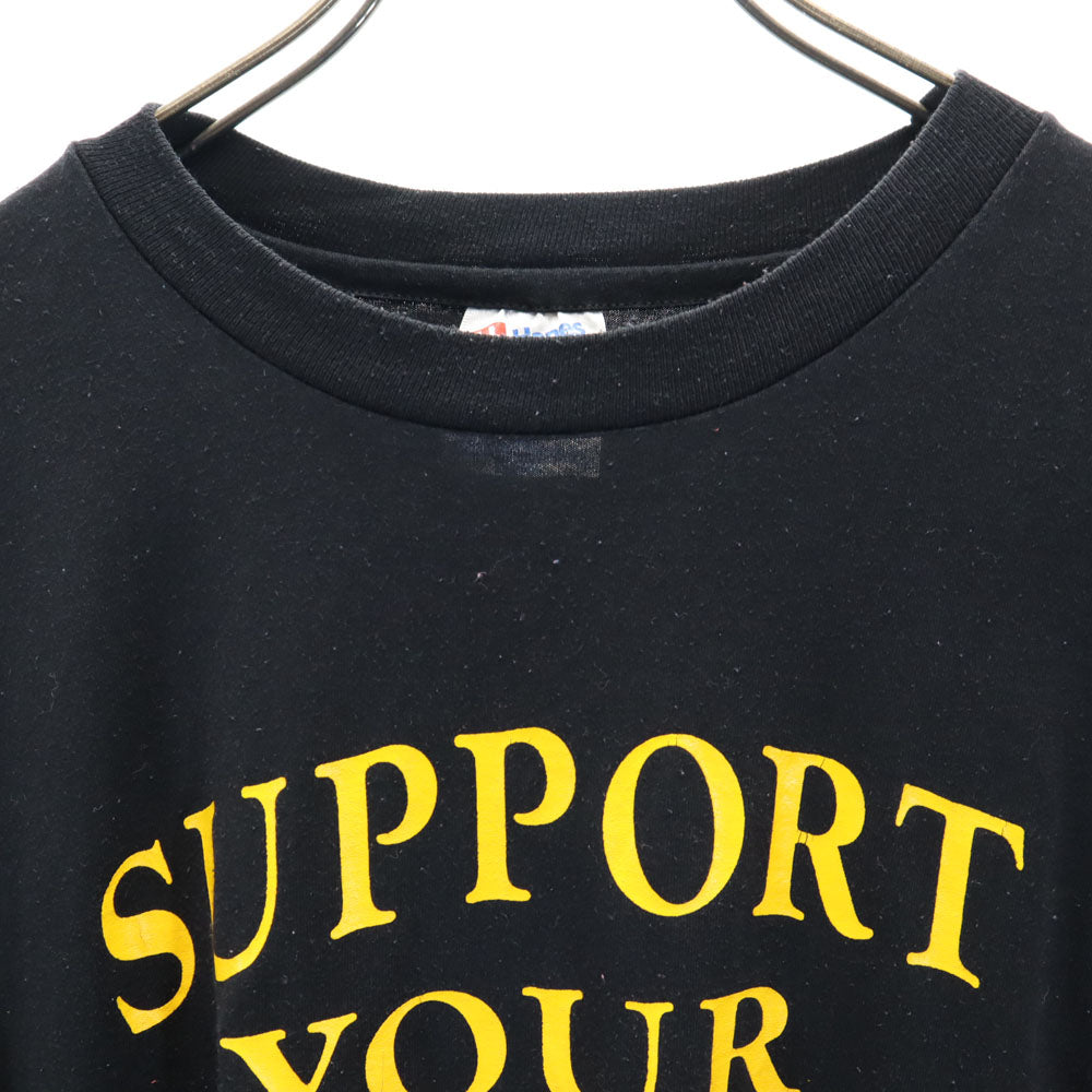 Hanes ヘインズ 90s 半袖 シングルステッチ Tシャツ XL ブラック ヘビーウェイト オールド ヴィンテージ メンズ