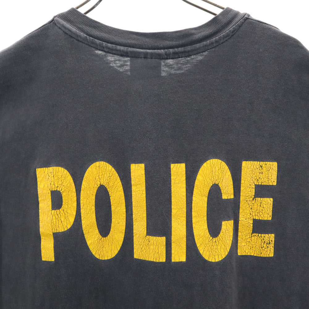 ヘインズ 90s USA製 ポリス 半袖 Tシャツ L チャコールグレー Hanes BEEFY-T シングルステッチ POLICE オールド ヴィンテージ メンズ