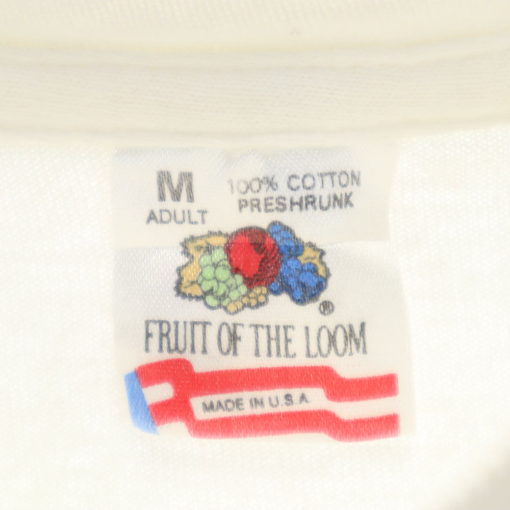 フルーツオブザルーム 90s USA製 半袖 シングルステッチ Tシャツ M ホワイト FRUIT OF THE LOOM テニス オールド ヴィンテージ メンズ