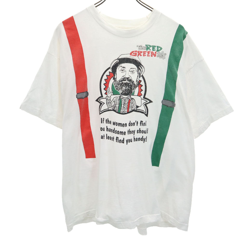 フルーツオブザルーム 90s カナダ製 レッド・グリーン・ショー 半袖 Tシャツ XL ホワイト FRUIT OF THE LOOM シングルステッチ THE RED GREEN SHOW コメディ オールド ヴィンテージ メンズ