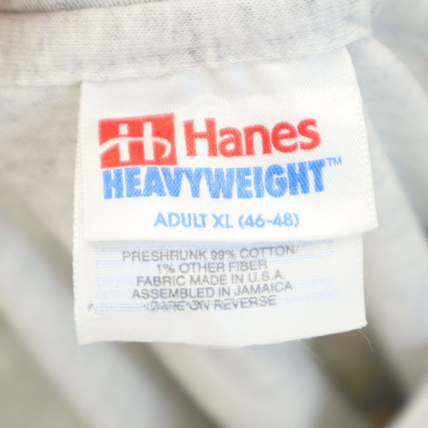 ヘインズ 90s バックプリント ナショナルチャンピオンシップ 1995 半袖 Tシャツ XL グレー Hanes シングルステッチ オールド ヴィンテージ メンズ