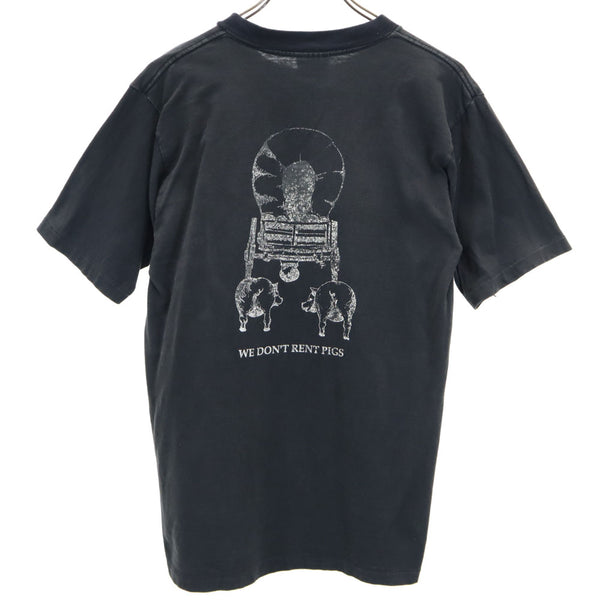 オニータ 90s USA製 半袖 シングルステッチ Tシャツ L チャコールブラック ONEITA POWER-T オールド ヴィンテージ メンズ