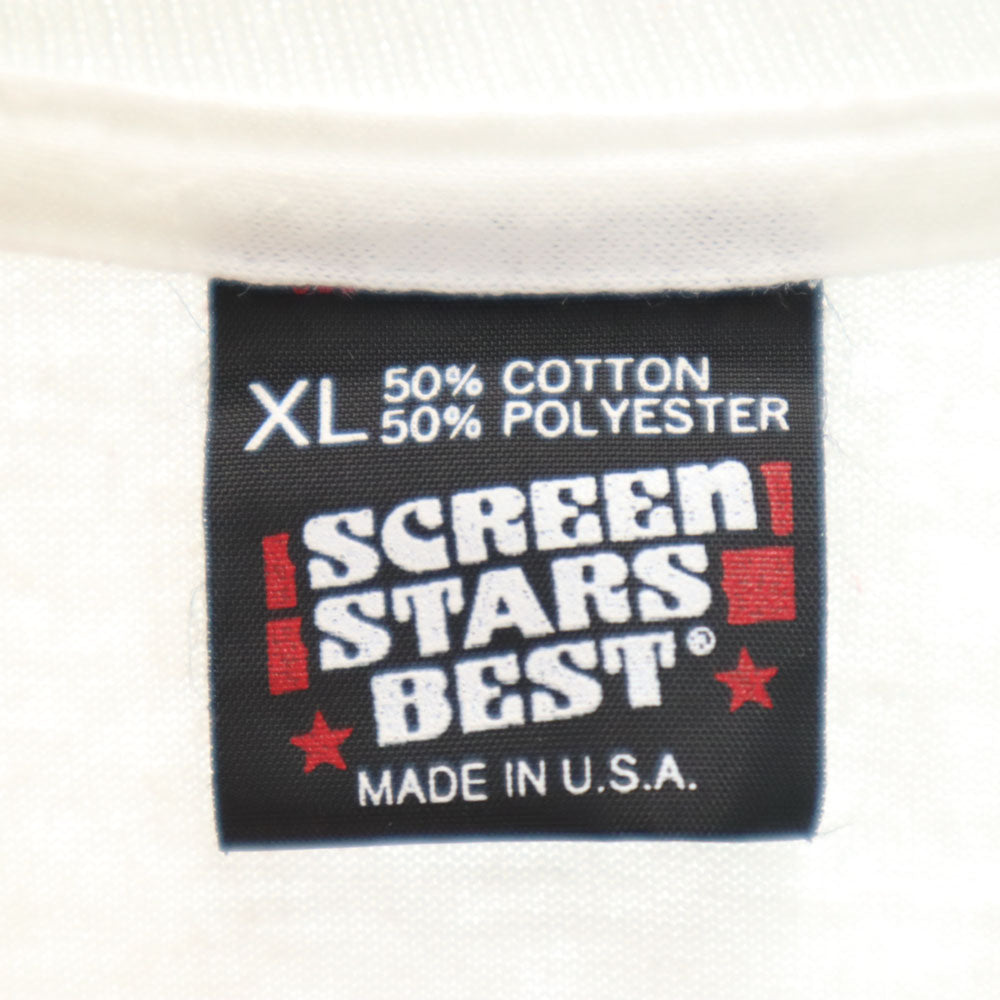 スクリーンスターズベスト 90s USA製 半袖 シングルステッチ Tシャツ XL ホワイト SCREEN STARS BEST オールド ヴィンテージ メンズ