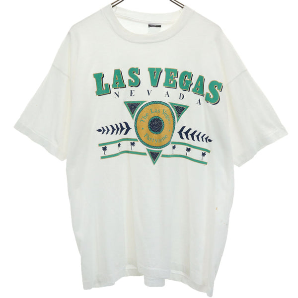 スクリーンスターズベスト 90s USA製 ラスベガス 半袖 Tシャツ XXL ホワイト SCREEN STARS BEST シングルステッチ LAS VEGAS ビッグサイズ オールド ヴィンテージ メンズ