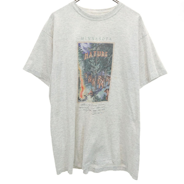 フルーツオブザルーム 90s USA製 半袖 シングルステッチ Tシャツ XL ライトグレー FRUIT OF THE LOOM オールド ヴィンテージ メンズ