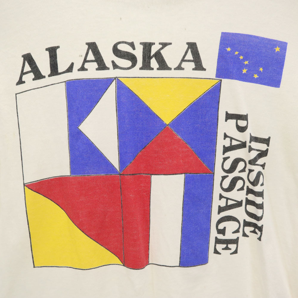 オールド アラスカプリント 半袖 シングルステッチ Tシャツ ホワイト OLD ヴィンテージ メンズ