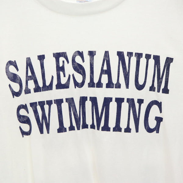 ヘインズ 90s SALESIANUM SWIMMING 半袖 シングルステッチ Tシャツ L ホワイト Hanes オールド ヴィンテージ メンズ