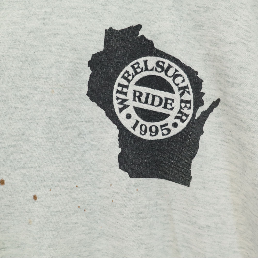 FRUIT OF THE LOOM フルーツオブザルーム 90s USA製 バックプリント 半袖 シングルステッチ Tシャツ XL ライトグレー BEST メンズ