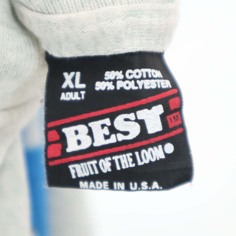 FRUIT OF THE LOOM フルーツオブザルーム 90s USA製 バックプリント 半袖 シングルステッチ Tシャツ XL ライトグレー BEST メンズ