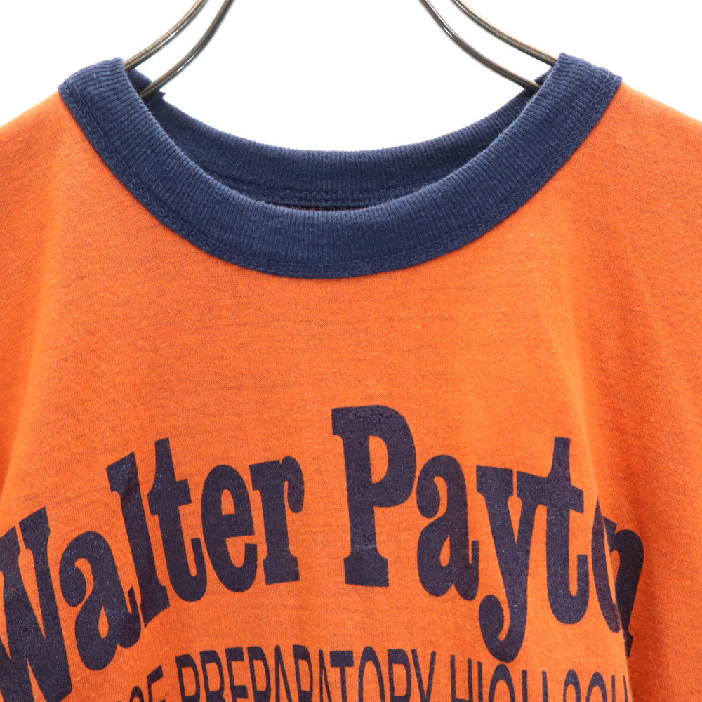 OLD オールド 80s カレッジプリント 半袖 リバーシブル Tシャツ オレンジ オールド ヴィンテージ メンズ