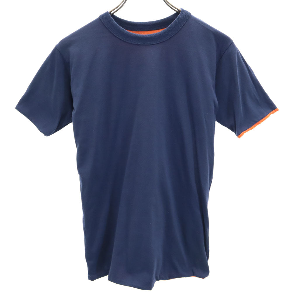 OLD オールド 80s カレッジプリント 半袖 リバーシブル Tシャツ オレンジ オールド ヴィンテージ メンズ