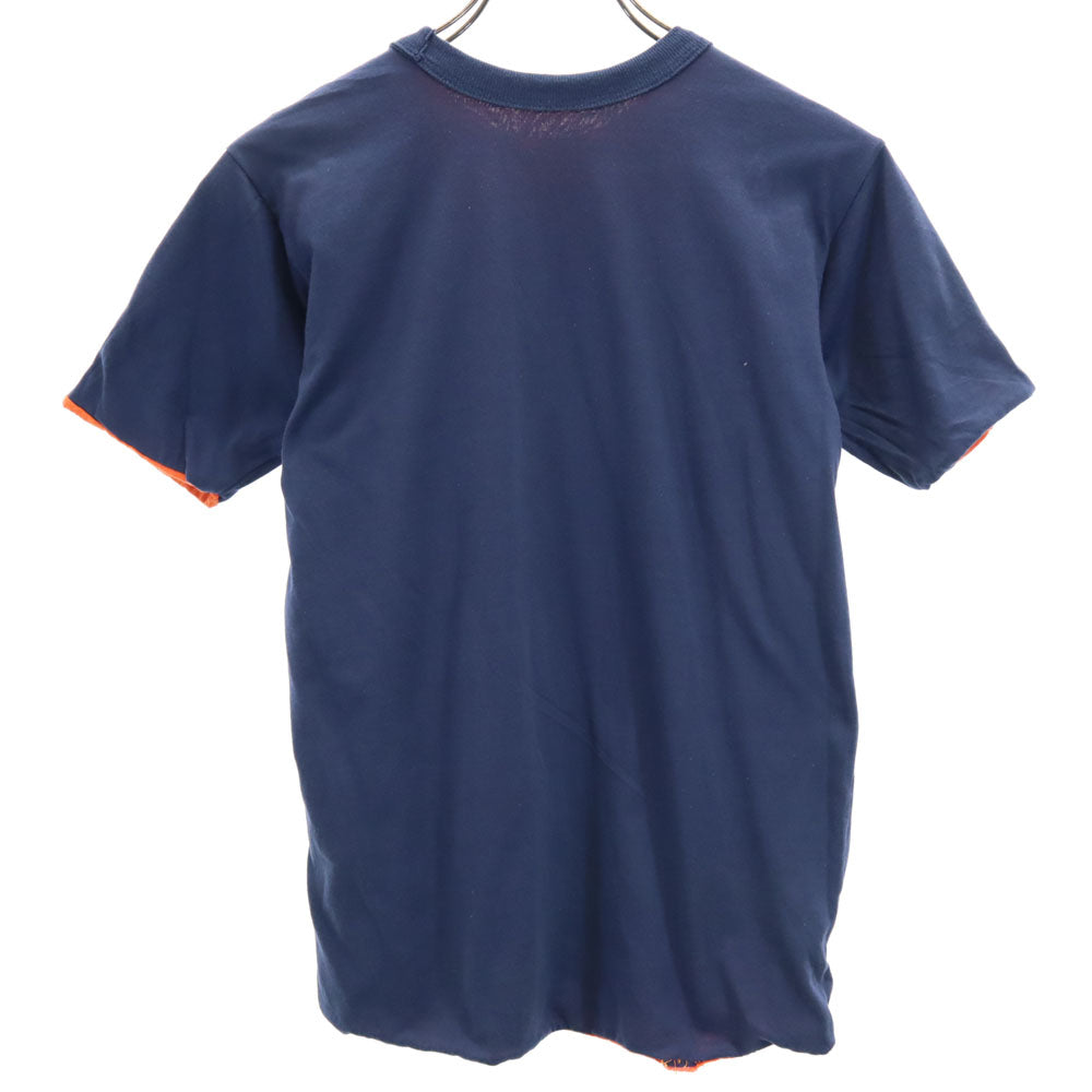 OLD オールド 80s カレッジプリント 半袖 リバーシブル Tシャツ オレンジ オールド ヴィンテージ メンズ