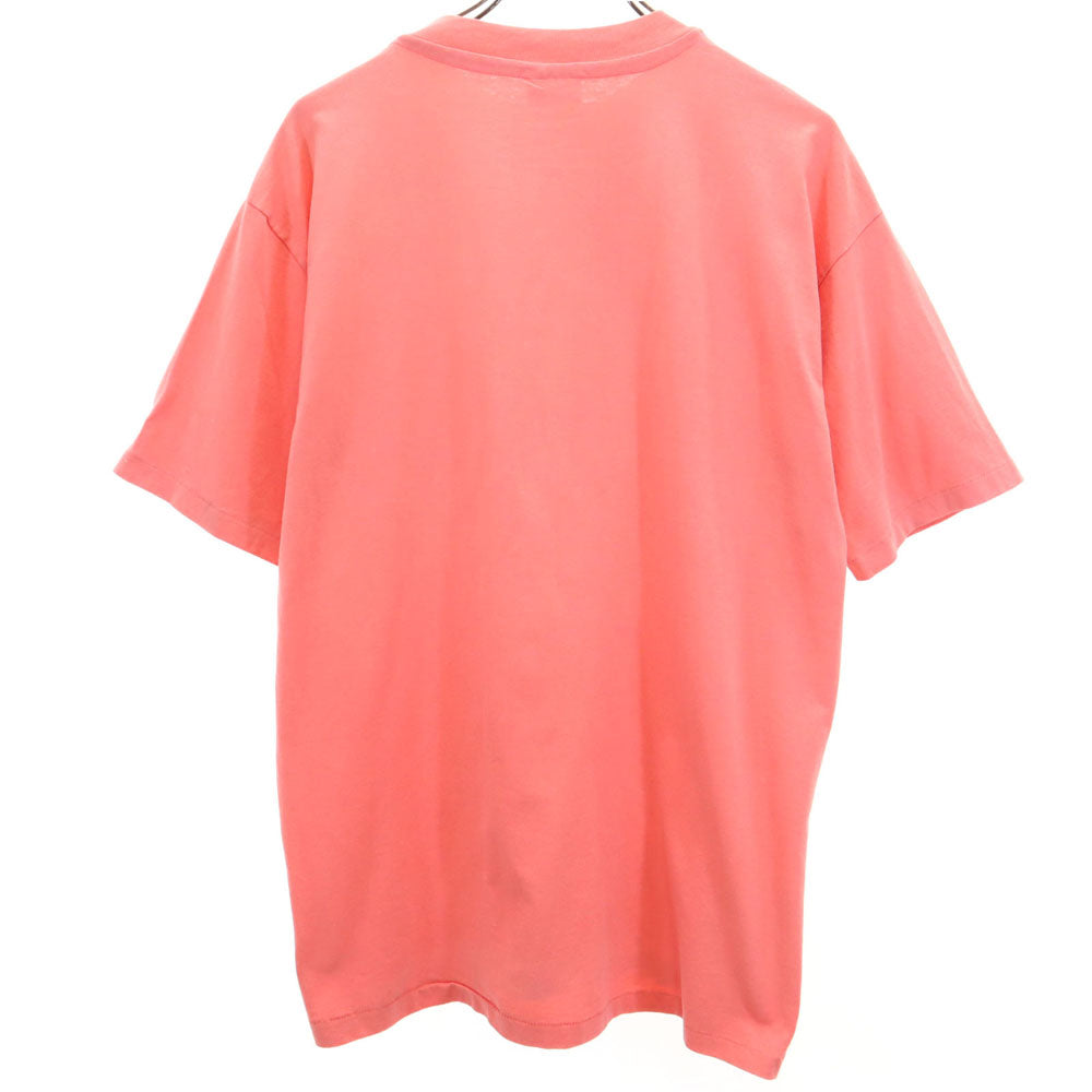 Hanes ヘインズ 90s USA製 ネイティブプリント 半袖 シングルステッチ Tシャツ XL コーラルピンク系 オールド ヴィンテージ メンズ