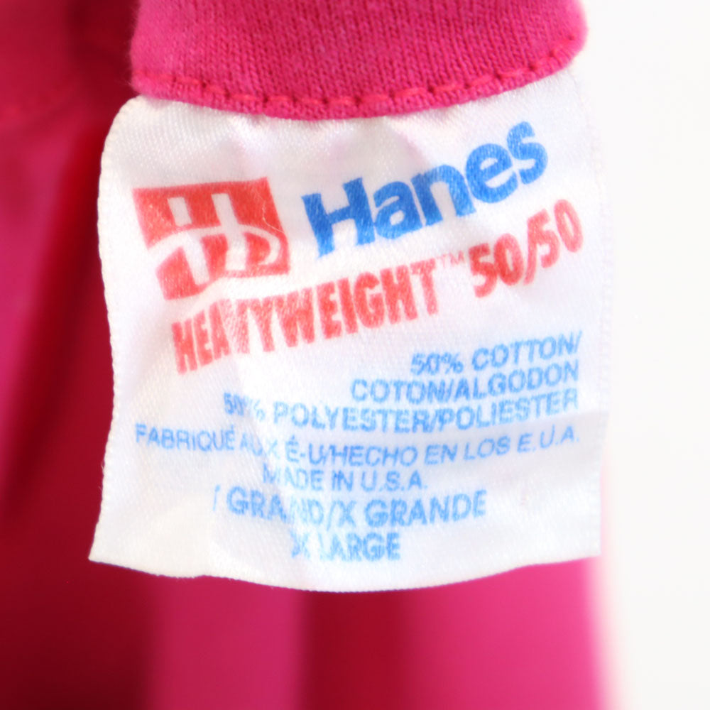 ヘインズ 90s USA製 半袖 シングルステッチ Tシャツ XL マゼンタ Hanes オールド ヴィンテージ メンズ