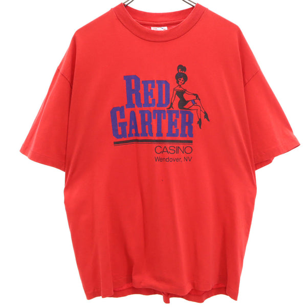 ヘインズ 90s USA製 RED GARTER 半袖 Tシャツ XL レッド Hanes シングルステッチ オールド ヴィンテージ メンズ