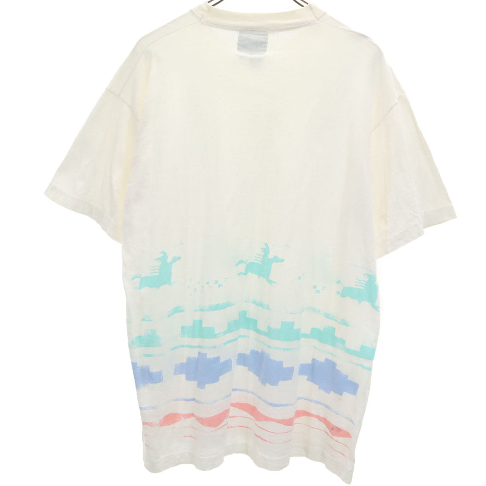 INDIAN SKIN 90s 半袖 シングルステッチ Tシャツ ONE SIZE ホワイト オールド ヴィンテージ メンズ