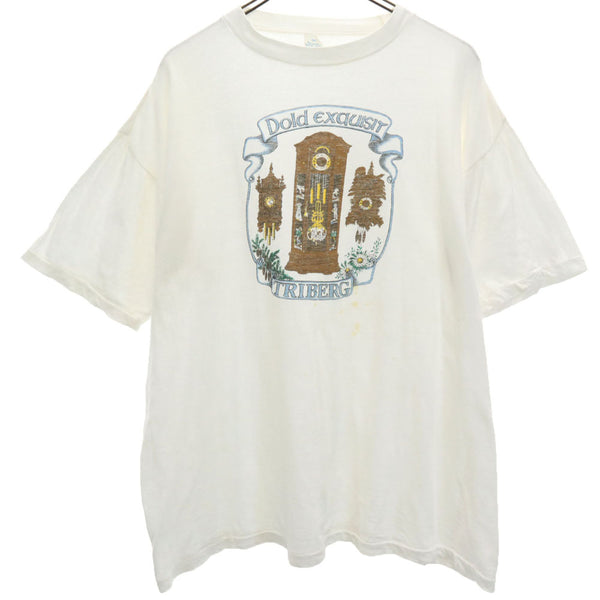 オールド 90s プリント 半袖 シングルステッチ Tシャツ XXL ホワイト OLD ビッグサイズ ヴィンテージ メンズ